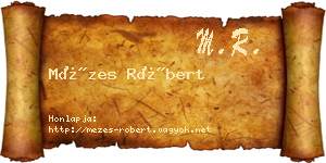 Mézes Róbert névjegykártya
